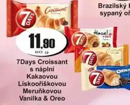 Adam 7Days Croissant s náplní Kakaovou Lískooříškovou Meruňkovou Vanilka & Oreo nabídka