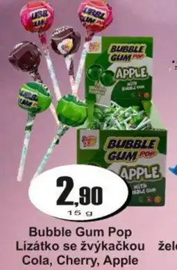 Adam Bubble Gum Pop Lízátko se žvýkačkou Cola, Cherry, Apple nabídka