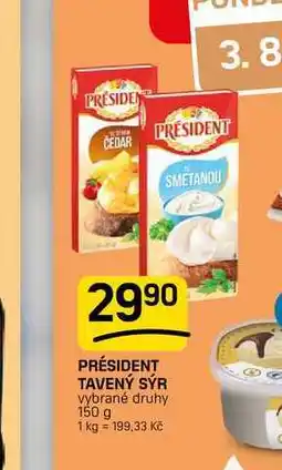 Flop PRÉSIDENT TAVENÝ SÝR vybrané druhy nabídka