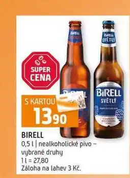 Terno BIRELL 0,5l nealkoholické pivo vybrané druhy nabídka