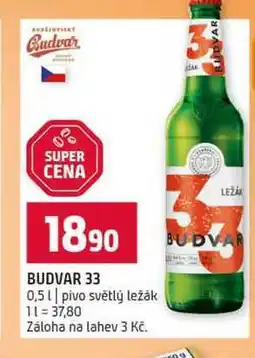 Terno BUDVAR 33 0,5l pivo světlý ležák nabídka