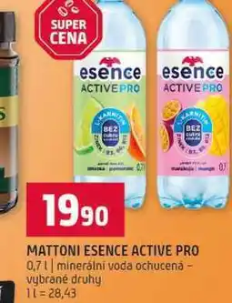 Terno MATTONI ESENCE ACTIVE PRO 0,7l minerální voda ochucená vybrané druhy nabídka