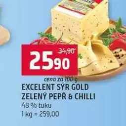 Terno EXCELENT SÝR GOLD ZELENÝ PEPŘ & CHILLI 48% tuku nabídka