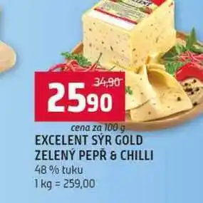 Terno EXCELENT SÝR GOLD ZELENÝ PEPŘ & CHILLI 48% tuku nabídka