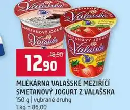 Terno MLÉKÁRNA VALAŠSKÉ MEZIŘÍČÍ SMETANOVÝ JOGURT Z VALAŠSKA 150 g vybrané druhy nabídka