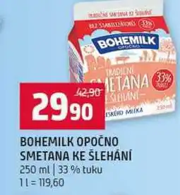 Terno BOHEMILK OPOČNO SMETANA KE ŠLEHÁNÍ 250 ml 33% tuku nabídka