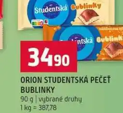 Terno ORION STUDENTSKÁ PEČEŤ BUBLINKY 90 g vybrané druhy nabídka