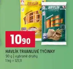 Terno HAVLÍK TRVANLIVÉ TYČINKY 90 g vybrané druhy nabídka