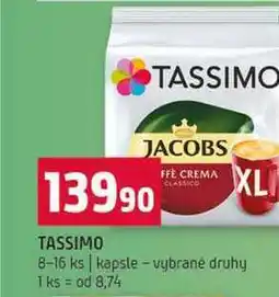 Terno TASSIMO 8-16 ks kapsle vybrané druhy nabídka