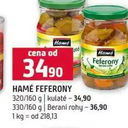 Terno HAMÉ FEFERONY 320/160 g kulaté 330/160 g Berani rohy nabídka