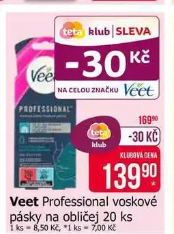 Teta Veet Professional voskové pásky na obličej 20 ks nabídka