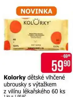 Teta Kolorky dětské vlhčené ubrousky s výtažkem z vilínu lékařského 60 ks nabídka