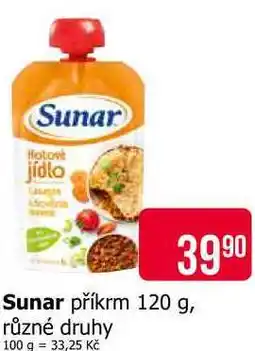 Teta Sunar příkrm 120 g, různé druhy nabídka