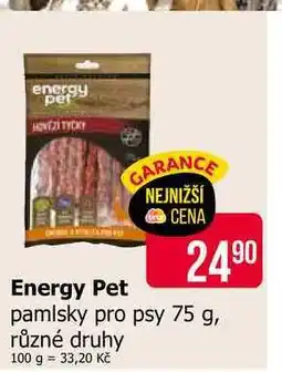 Teta Energy Pet pamlsky pro psy 75 g, různé druhy nabídka
