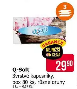 Teta Q-Soft 3vrstvé kapesníky, box 80 ks, různé druhy nabídka