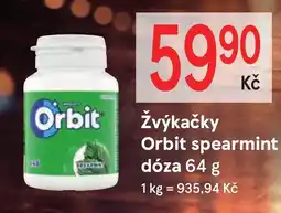 Žabka Žvýkačky Orbit spearmint dóza nabídka