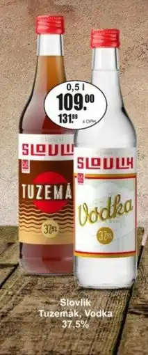 Adam Slovlik Tuzemák, Vodka 37,5% nabídka