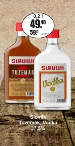 Adam Slovlik Tuzemák, Vodka 37,5% nabídka