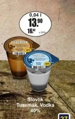 Adam Slovlik Tuzemák, Vodka 40% nabídka