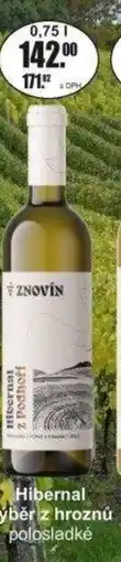 Adam ZNOVÍN Hibernal výběr z hroznů nabídka