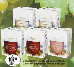 Adam Chardonnay, Pinot Gris, Merlot Rosé, Cabernet Sauvignon, Modrý Portugal nabídka