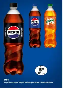 Adam Pepsi Zero Sugar, Pepsi, Mirinda pomeranč, Mountain Dew nabídka