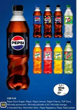 Adam Pepsi Zero Sugar, Pepsi, Pepsi Lemon, Pepsi Cherry, 7UP Zero nabídka