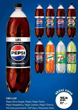 Adam Pepsi Zero Sugar, Pepsi, Pepsi Twist, Pepsi Raspberry nabídka