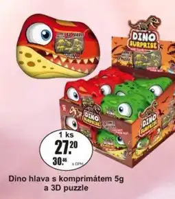 Adam Dino hlava s komprimátem a 3D puzzle nabídka