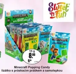 Adam Minecraft Popping Candy lízátko s práskacím práškem a samolepkou nabídka