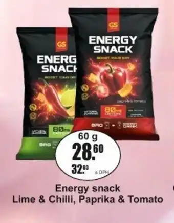 Adam Energy snack Lime & Chilli, Paprika & Tomato nabídka