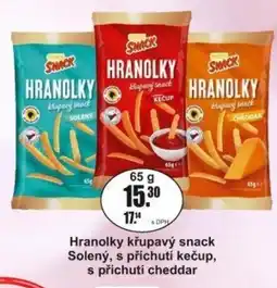 Adam Hranolky křupavý snack Solený, s příchutí kečup, s příchutí cheddar nabídka