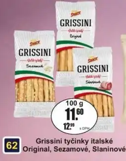 Adam Grissini tyčinky italské Original, Sezamové, Slaninové nabídka