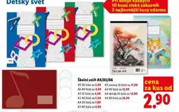 Lidl ŠKOLNÍ SEŠIT A4 / A5 / A6 nabídka