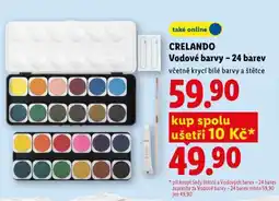 Lidl Crelando Vodové barvy – 24 barev nabídka