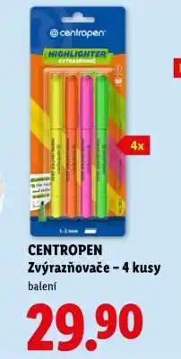 Lidl CENTROPEN Zvýrazňovače – 4 kusy nabídka