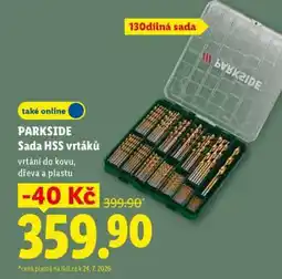 Lidl PARKSIDE Sada HSS vrtáků nabídka