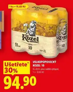 Lidl Velkopopovický Kozel 10 nabídka