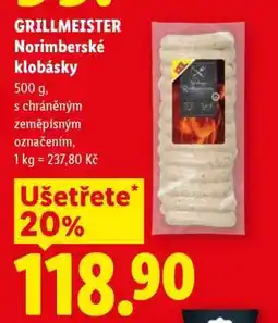 Lidl GRILLMEISTER Norimberské klobásky nabídka