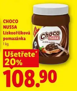 Lidl CHOCO NUSSA Lískooříšková pomazánka nabídka