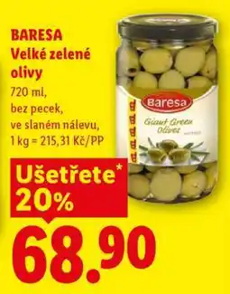 Lidl BARESA Velké zelené olivy nabídka