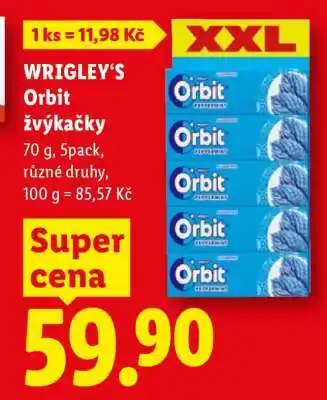 Lidl Wrigley's Orbit žvýkačky nabídka