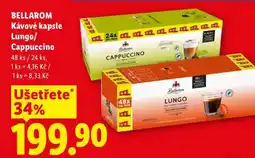 Lidl BELLAROM Kávové kapsle Lungo/Cappuccino nabídka