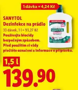 Lidl Sanytol Dezinfekce na prádlo nabídka