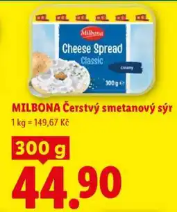 Lidl Milbona ČERSTVÝ SMETANOVÝ SÝR nabídka