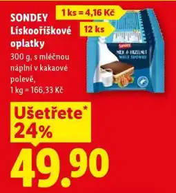 Lidl SONDEY LÍSKOOŘÍŠKOVÉ OPLATKY nabídka