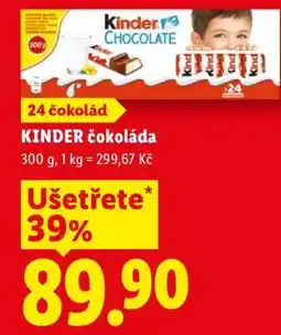 Lidl Kinder čokoláda nabídka