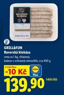 Lidl GRILL&FUN Bavorská klobása nabídka