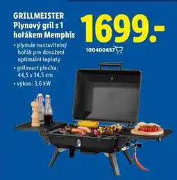 Lidl GRILLMEISTER Plynový gril s 1 hořákem Memphis nabídka