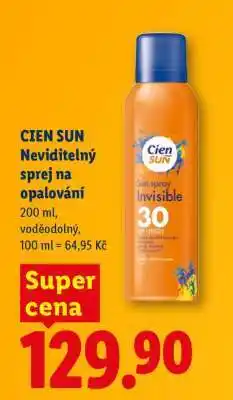 Lidl Cien sun NEVIDITELNÝ SPREJ NA OPALOVÁNÍ nabídka